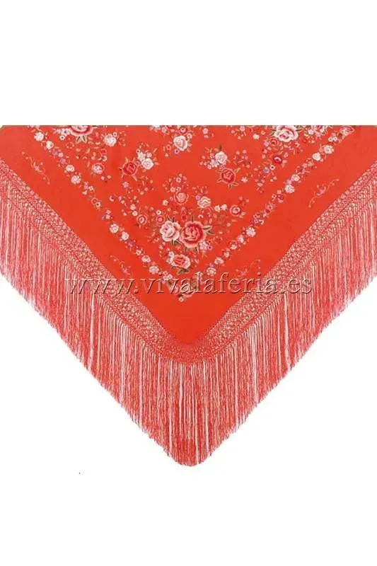 VIVA LA FERIA Mantón flamenco châle en soie naturelle