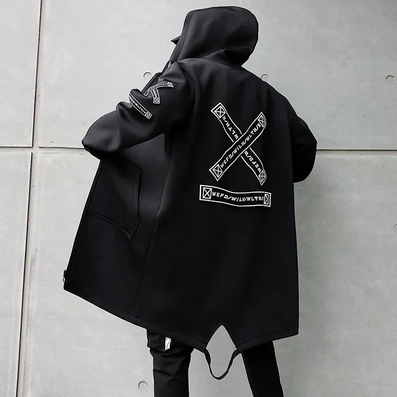 Esprit du Japon Manteau long à capuche streetwear homme