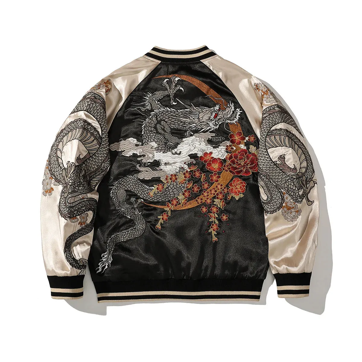 Esprit du Japon blouson sukajan dragon brodé satin