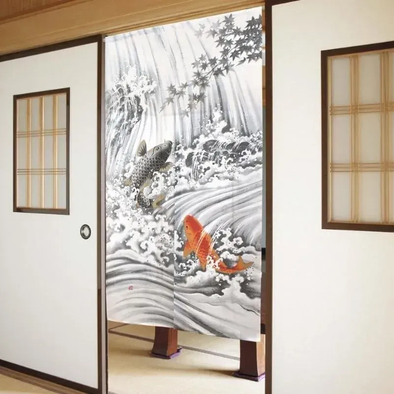 Japon style Noren Japonais Carpe Koï rideau décoratif