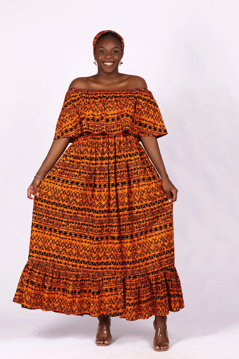 KAVAZI Off Shoulder Dress robe épaules dénudées avec bandeau