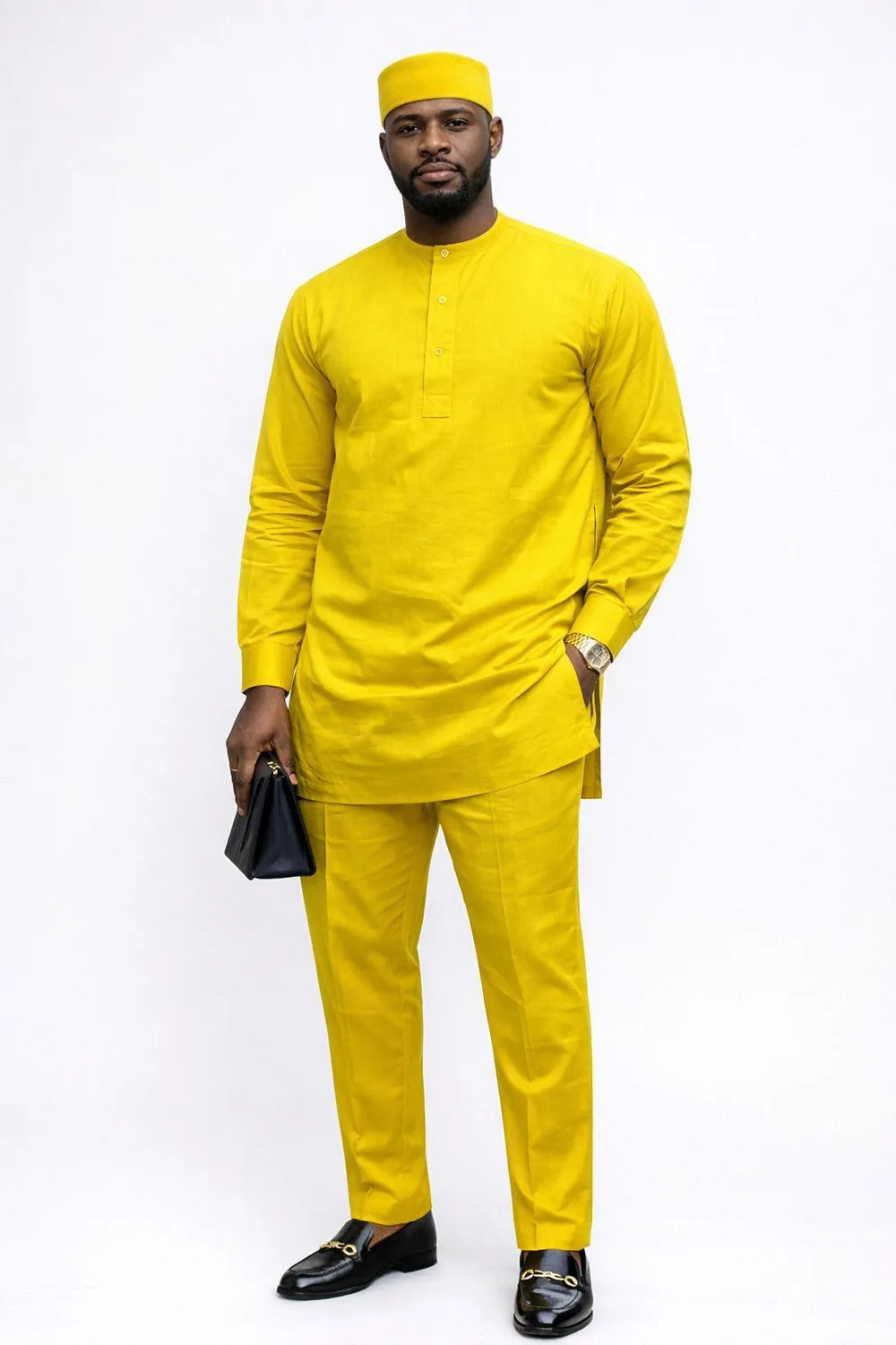 KAVAZI ensemble homme haut pantalon bonnet kufi