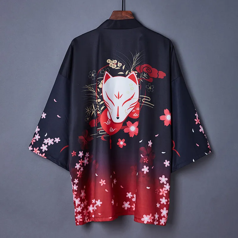 Esprit du Japon Renard veste haori kimono satinée