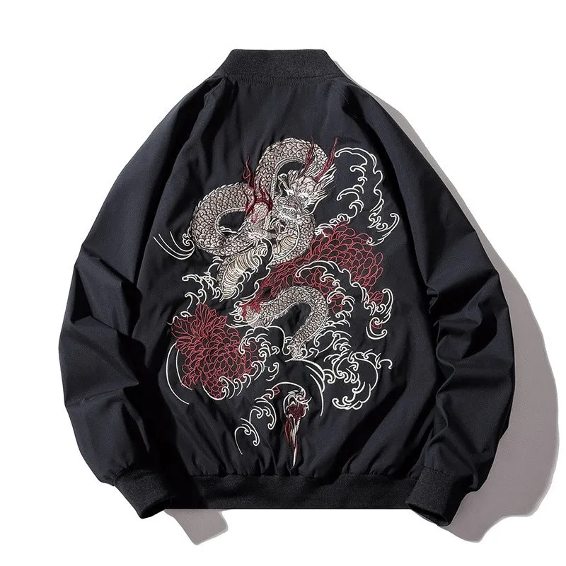 Esprit du Japon Black Dragon blouson sukajan brodé noir
