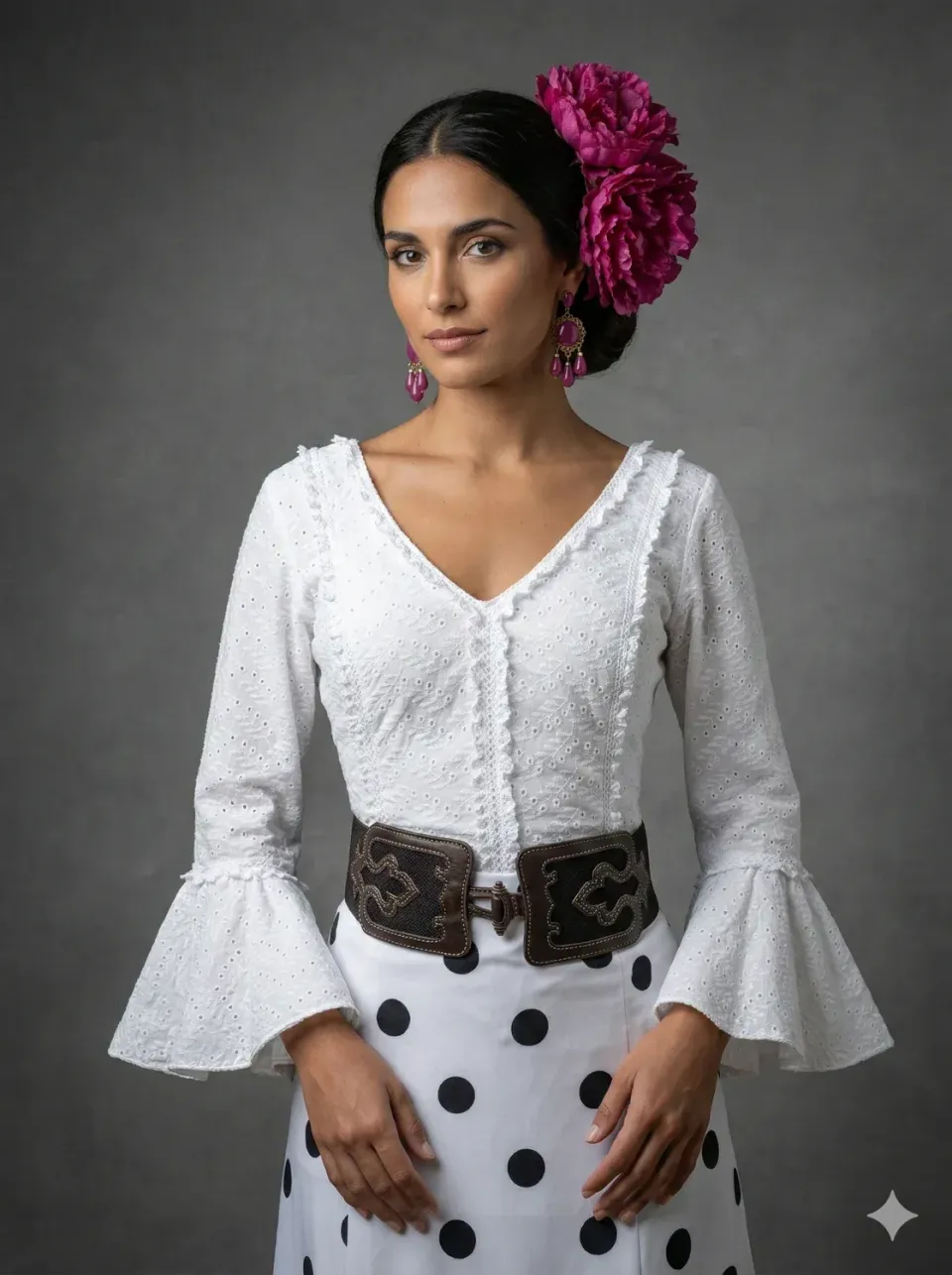 Viva La Feria Rociero chemise blanche dentelle volants
