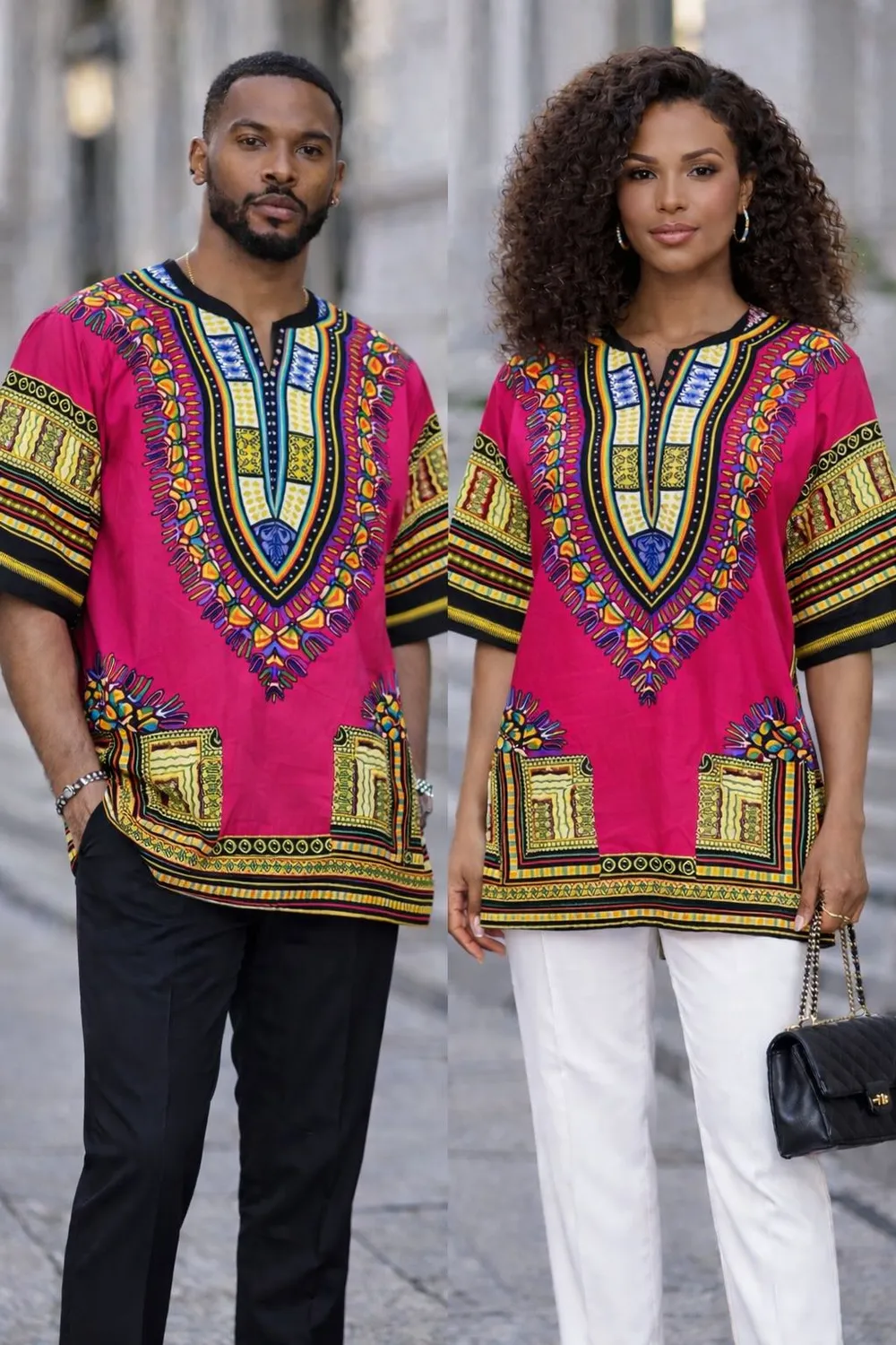 KAVAZI Traditional Dashiki tunique coton à poches