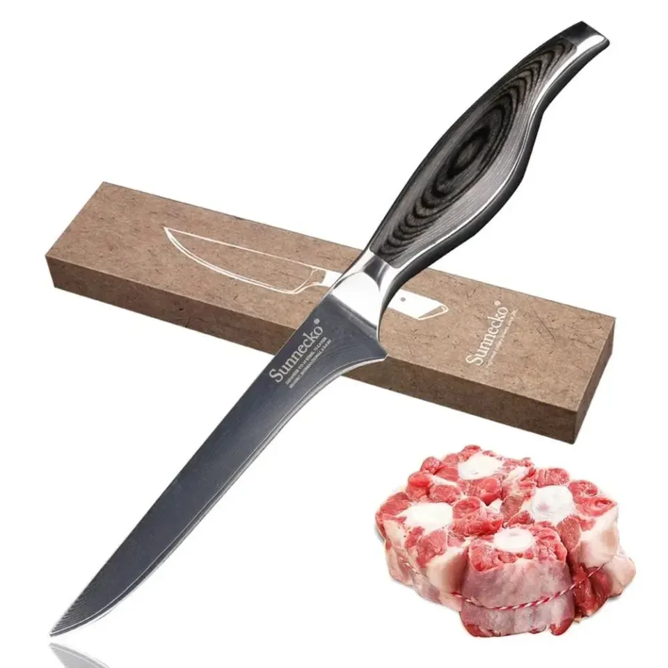 Japon style Damascus Boning Knife Tohoku couteau désossage damas