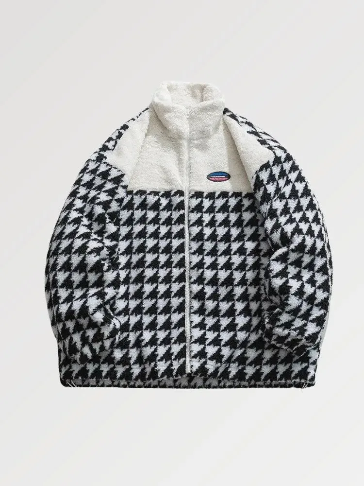 Japon style vworld veste laine bicolore brodée