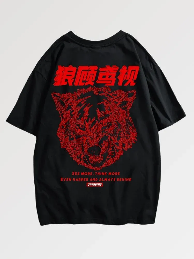 Japon style Wolfstrike t-shirt coton loup