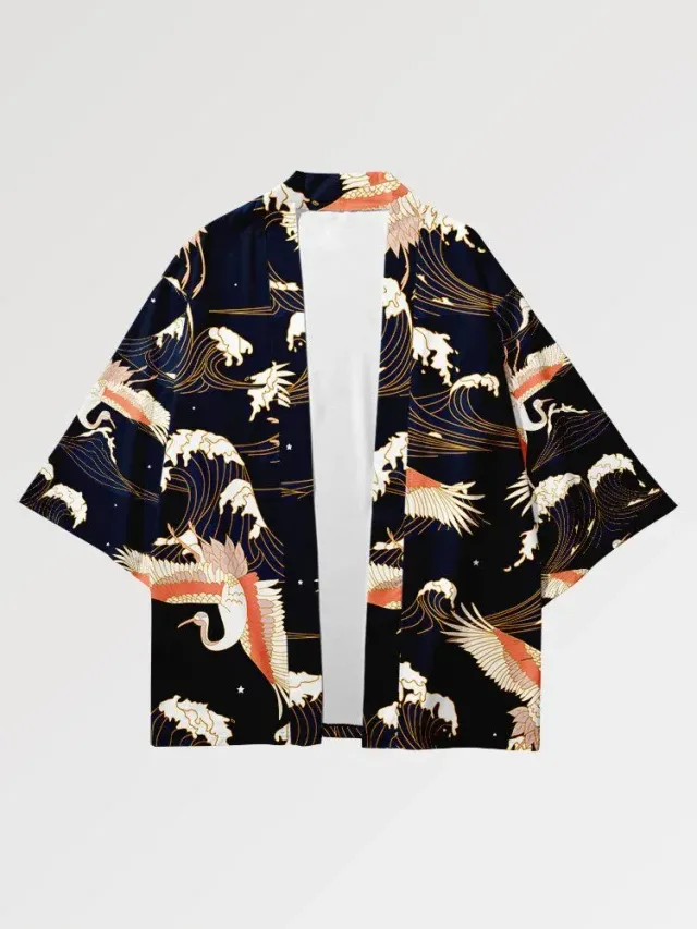 Japon style cardigan Haori yokohama grues