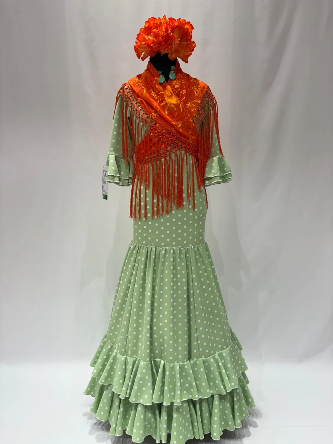 Viva la Feria Nataly robe flamenco fille vert pomme 9