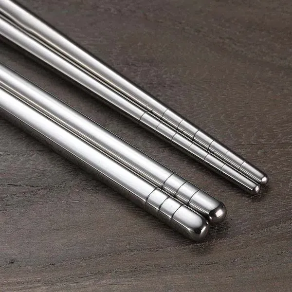 Esprit du Japon baguettes japonaises inox paire 23 cm striées