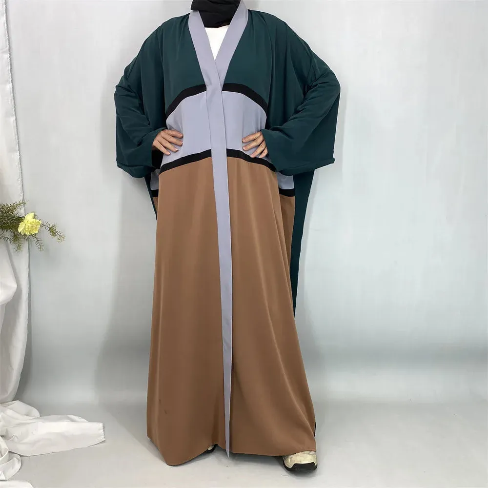 Esprit du Japon kimono long tricolore ouvert fluide