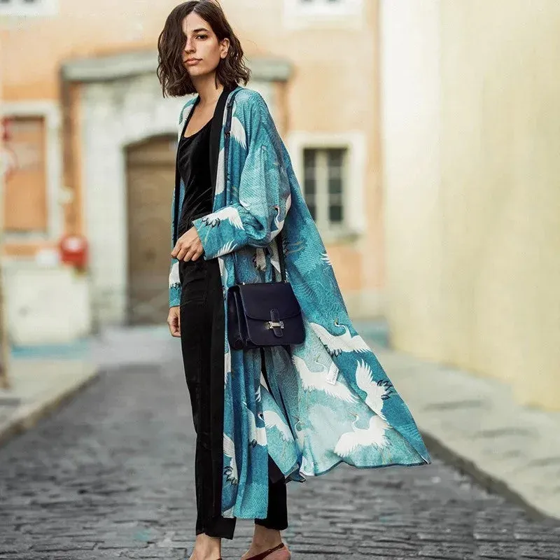 Japon style kimono leger femme coupe fluide