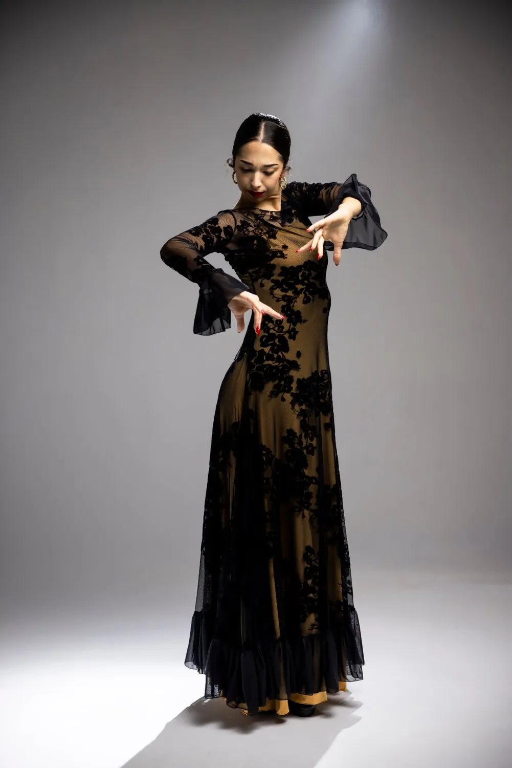 VIVA LA FERIA-MODA FLAMENCA Raíz robe flamenca en tulle extensible