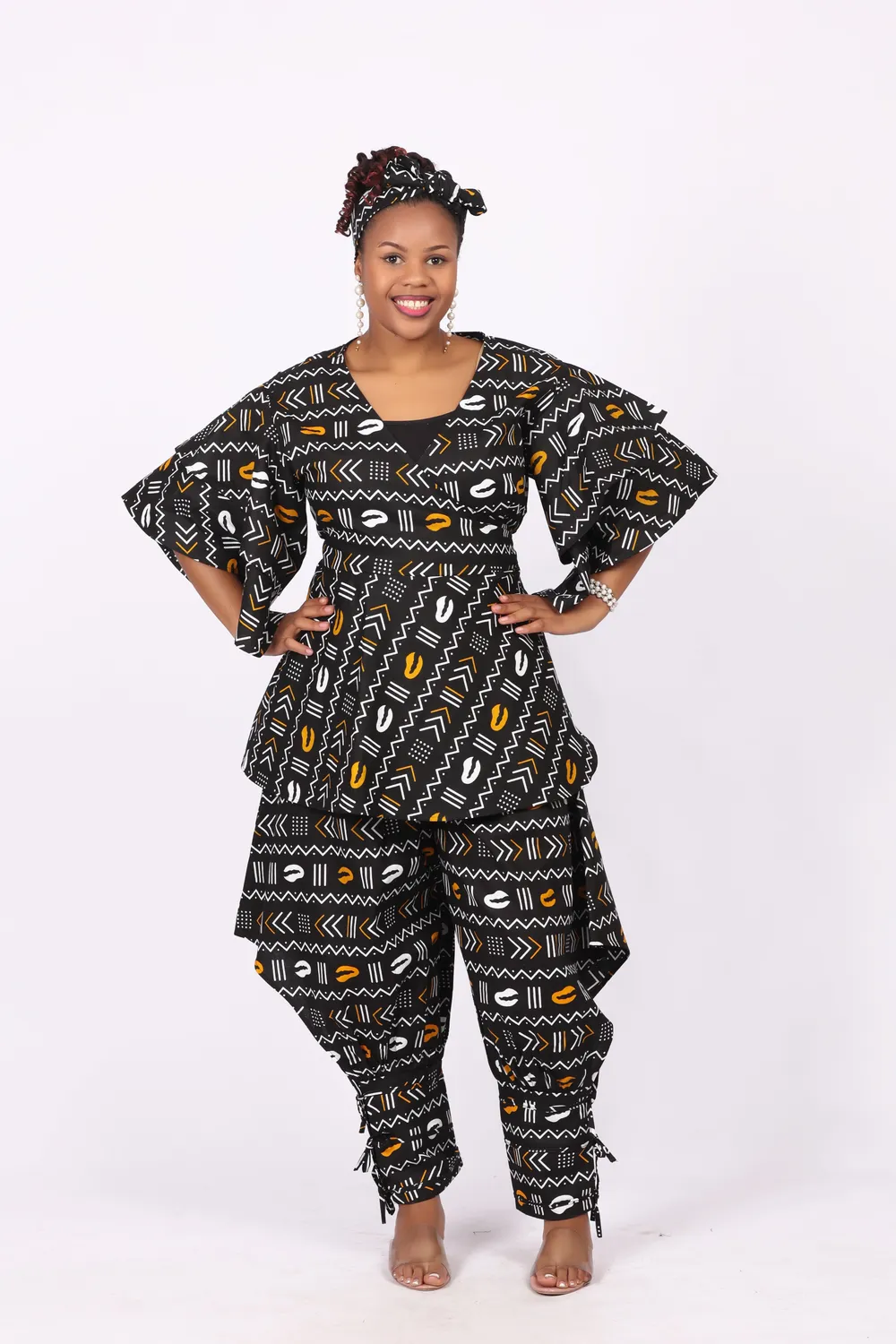 KAVAZI Wrap Top With String Pant ensemble femme