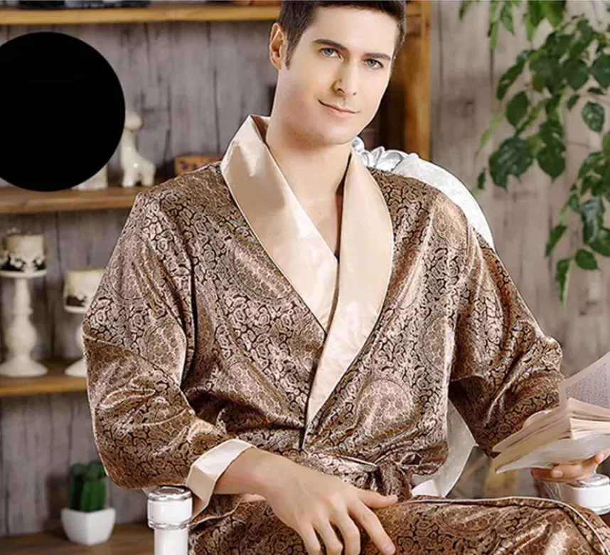 Esprit du Japon peignoir kimono satin homme motifs
