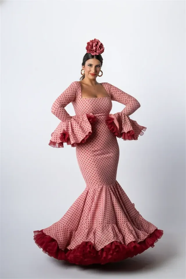Viva La Feria Clavelina robe flamenca rose à pois