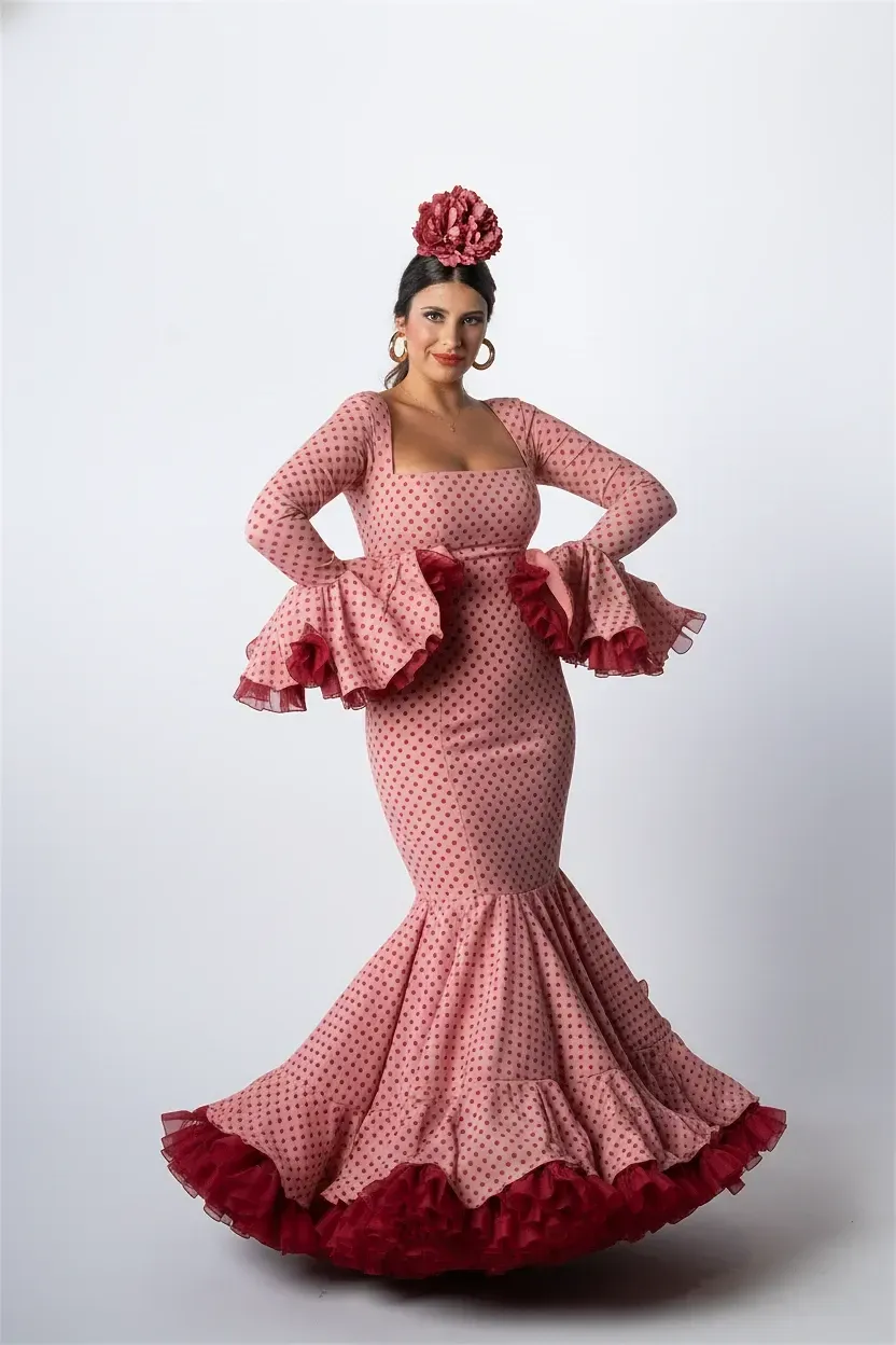 Viva La Feria Clavelina robe flamenca rose à pois