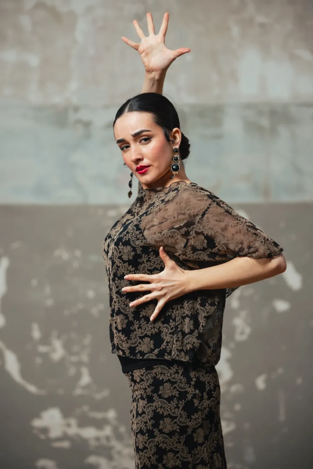Viva la Feria Eleganza top flamenco tul col bateau