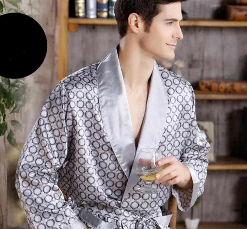 Esprit du Japon peignoir kimono satin homme motifs