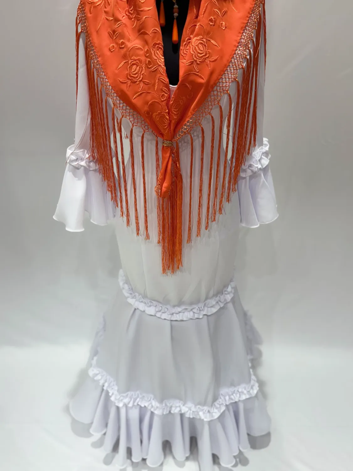 Viva La Feria robe flamenca Canastero Liso blanche unie
