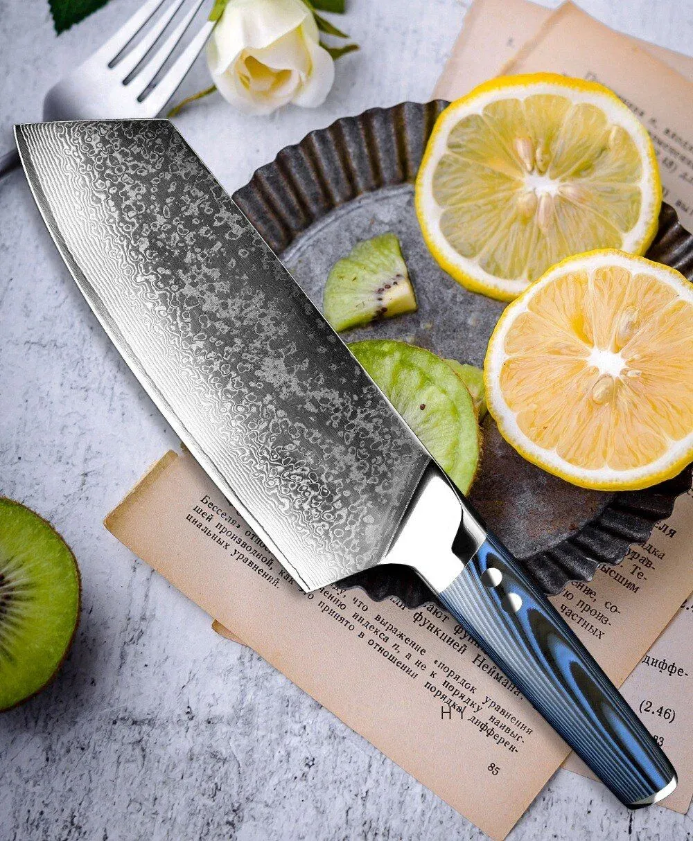 Japon style Shiomi couteau gyuto damas