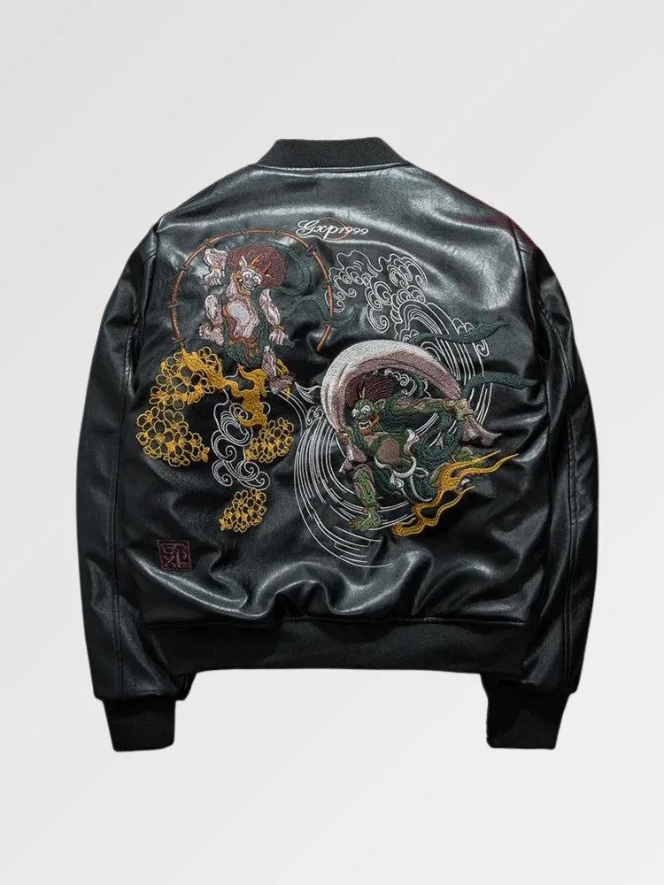 Japon style Bomber Japonais Yokai ‘azawi’ blouson streetwear