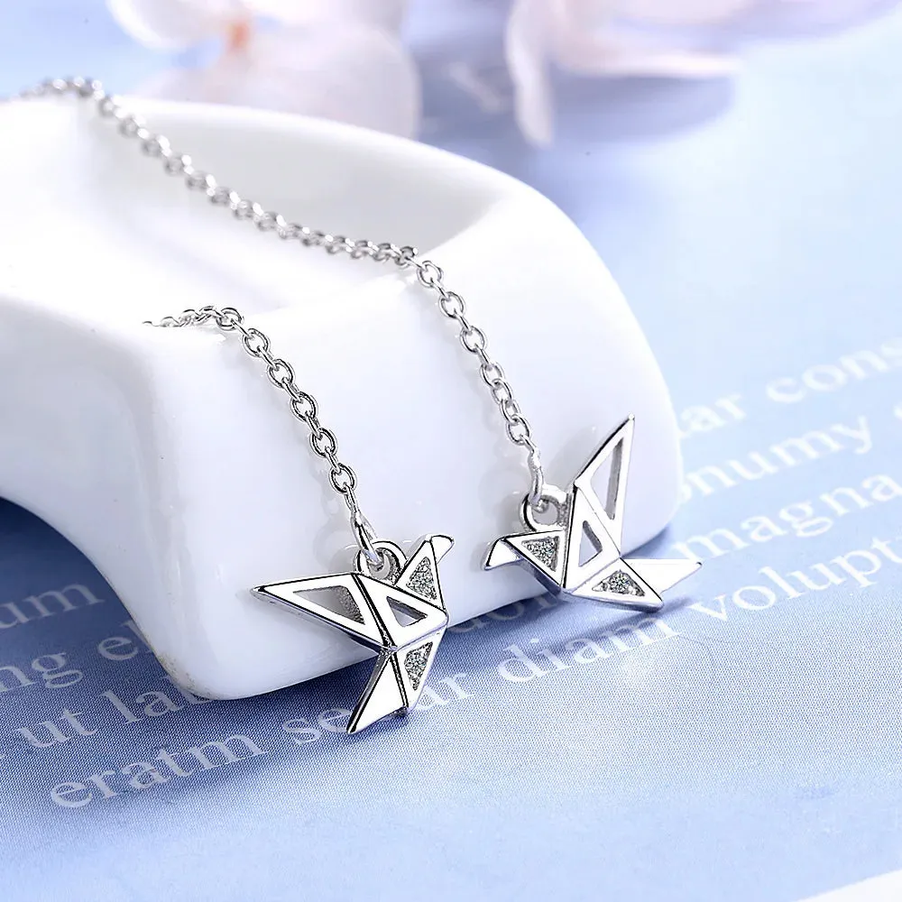 Esprit du Japon boucles d’oreilles grue origami pendantes