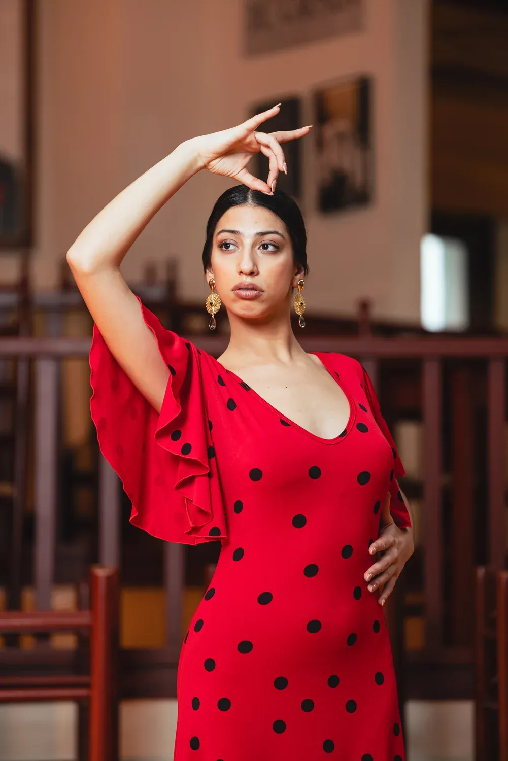VIVA LA FERIA Temple robe danse flamenco jersey imprimé