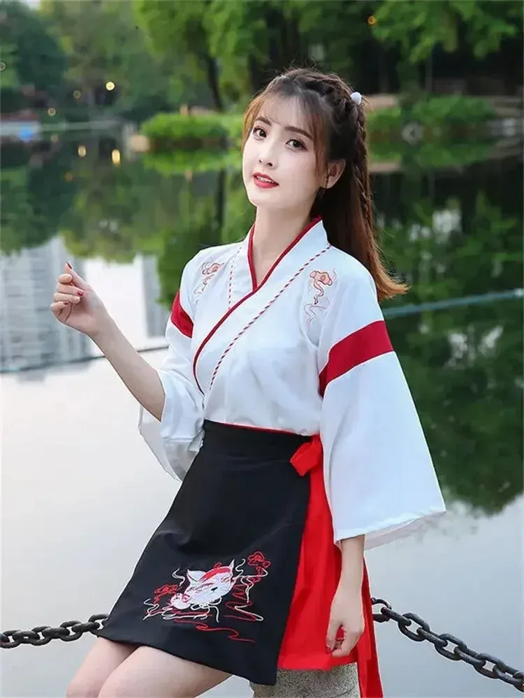 Japon style Kitsune Robe robe folklore japonais